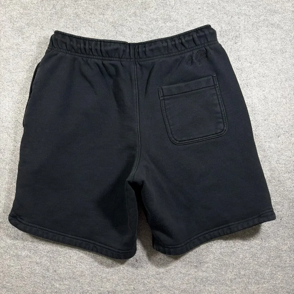 Air Jordan Fleece Sweat Shorts Mens M Black Jumpman Logo Cotton Drawstring
